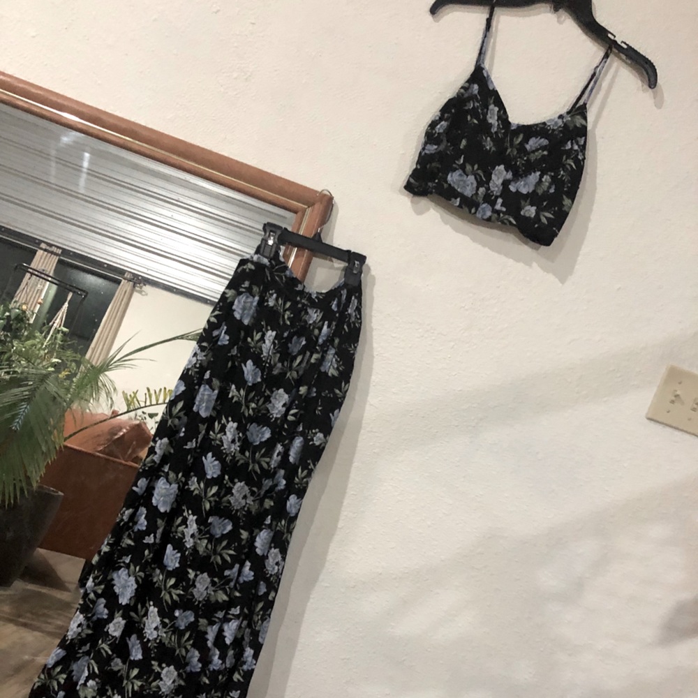 2 piece crop tank and pant set